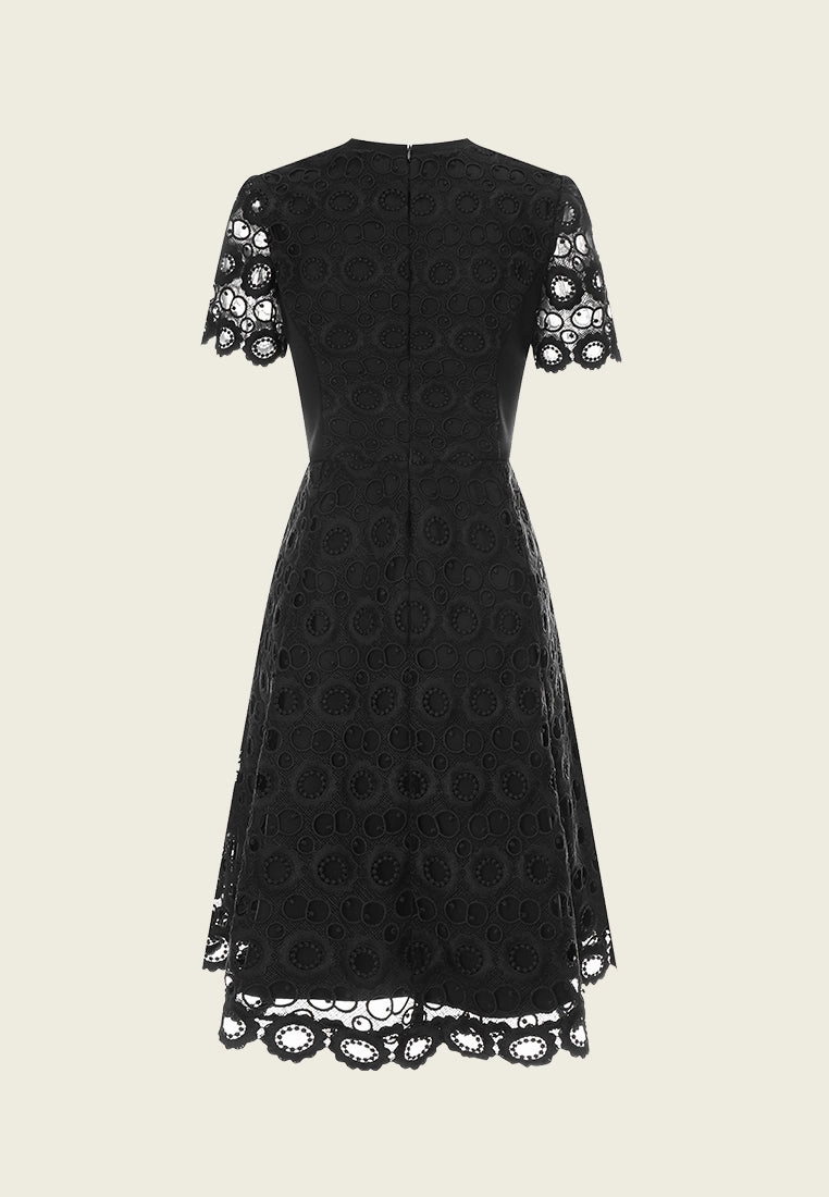 Black Lace Slim Waist Dress