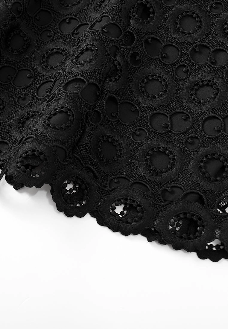 Black Lace Slim Waist Dress