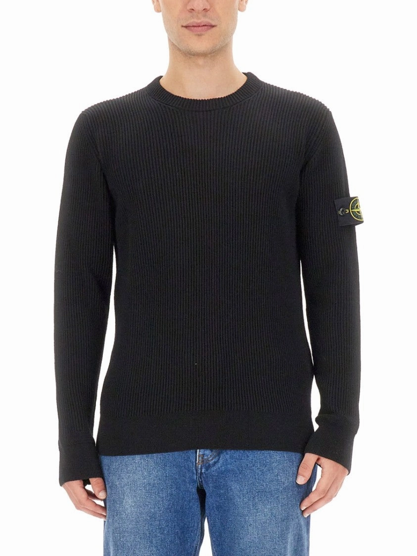 Black Ribbed Texture Jersey