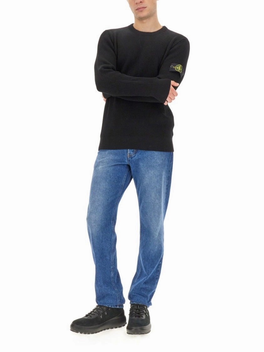 Black Ribbed Texture Jersey