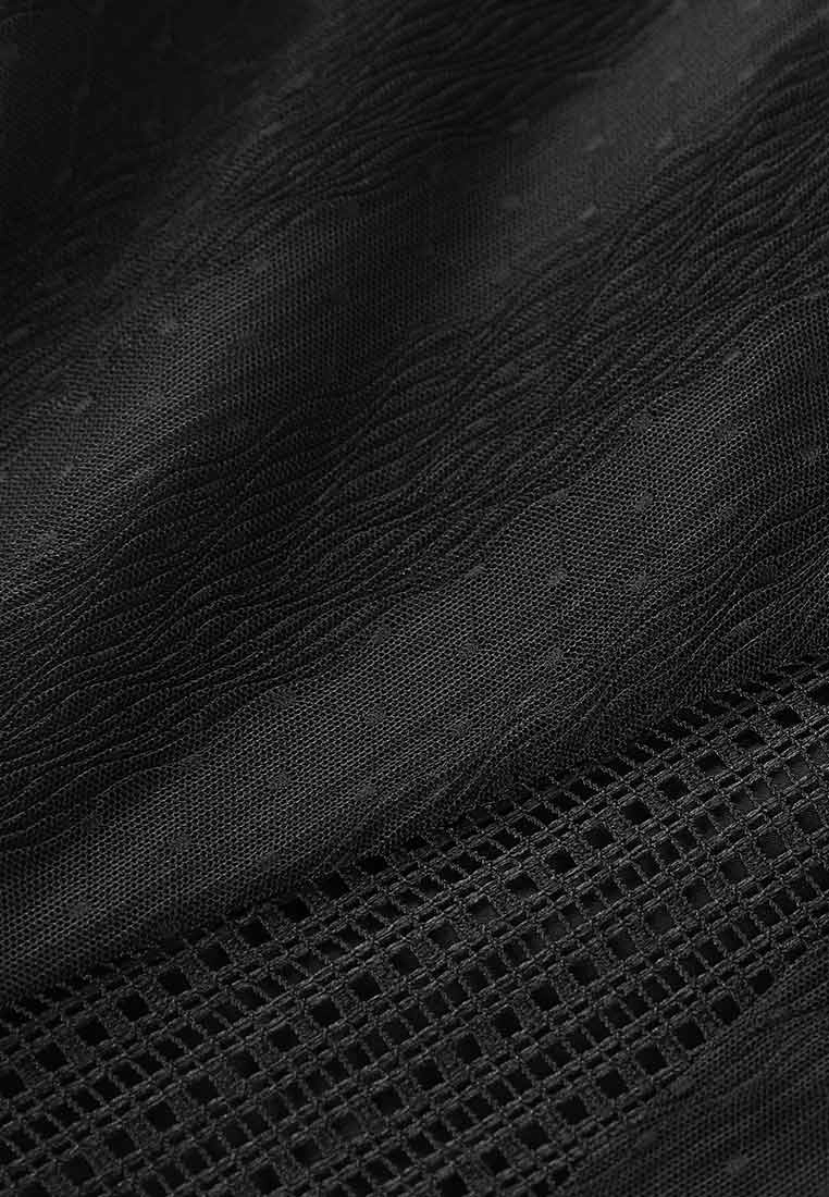 Black Sequins Stripe Detail Lace Sleeveless Cocktail Dress