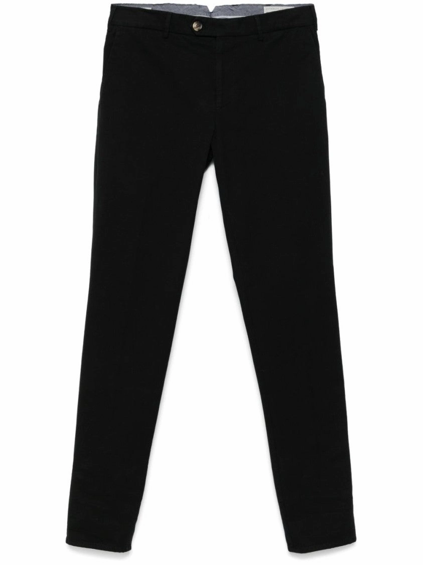 Black Trousers With Front Button Closure