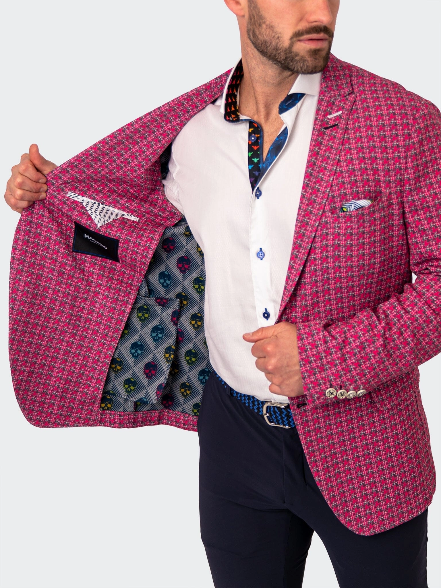 Blazer Unconstructed HerringbonePink Pink