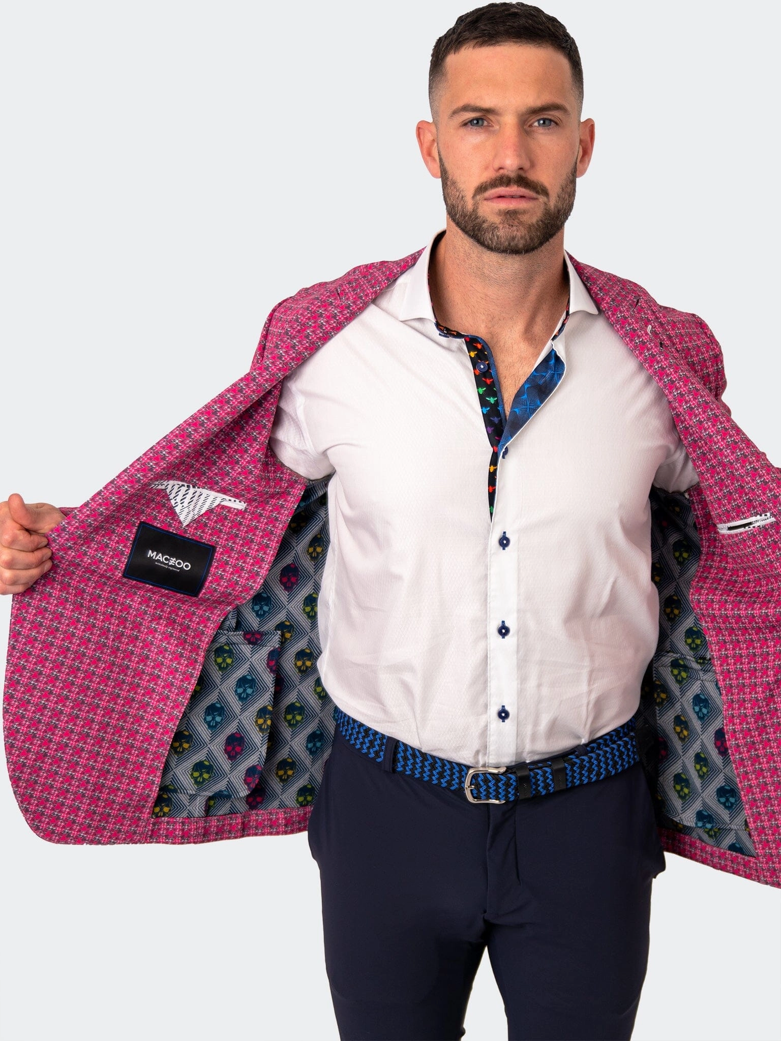 Blazer Unconstructed HerringbonePink Pink