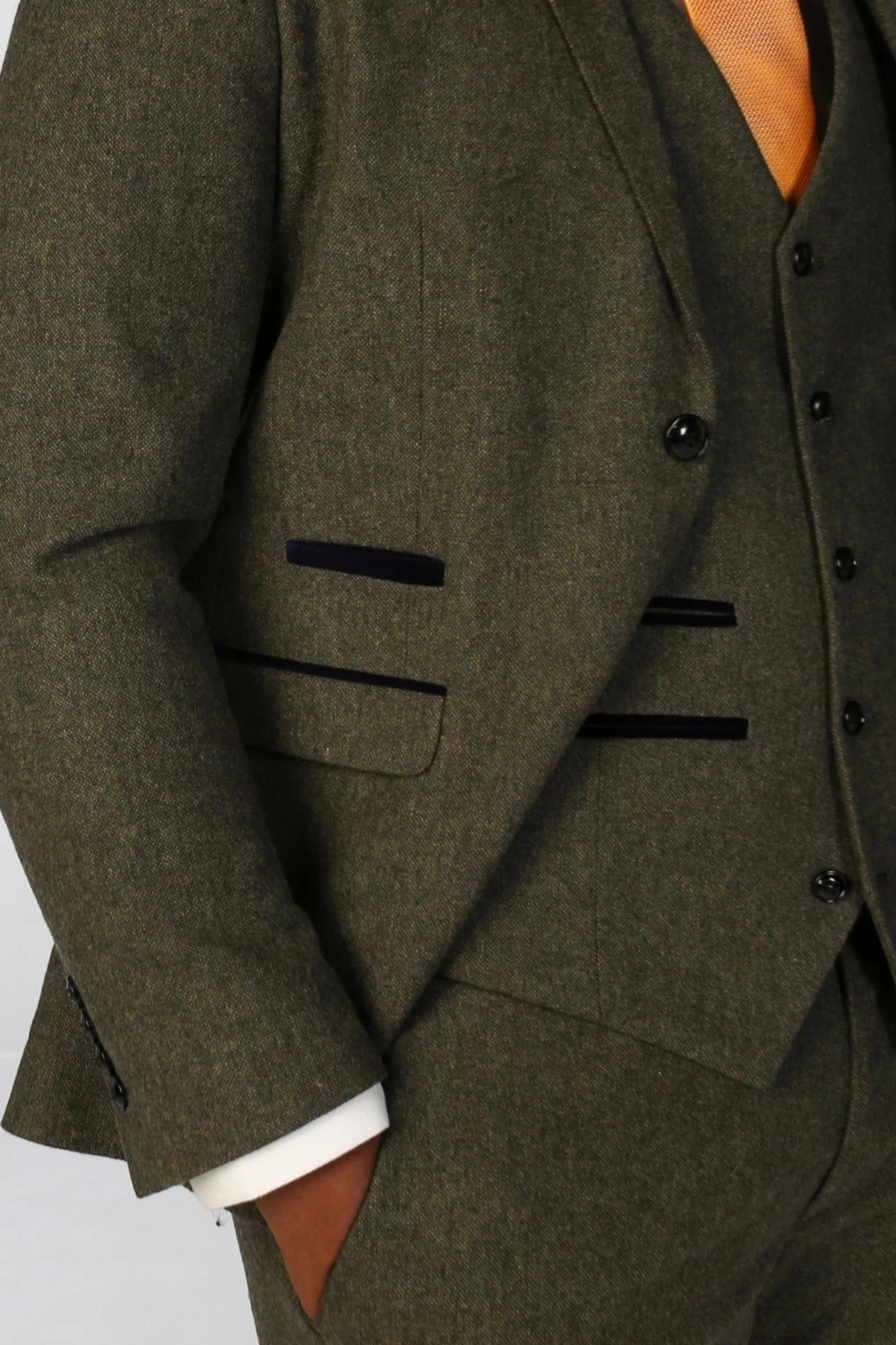Blazer Wool Blend Tweed Sport Coat Tailored Fit