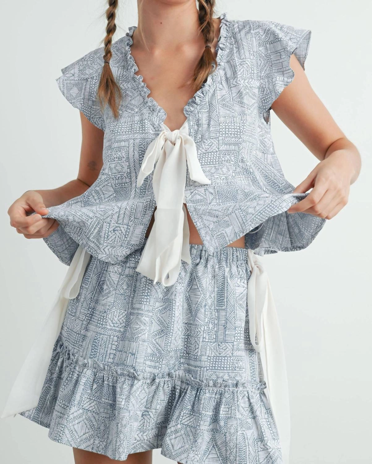 Boho Ruffle Set In Denim