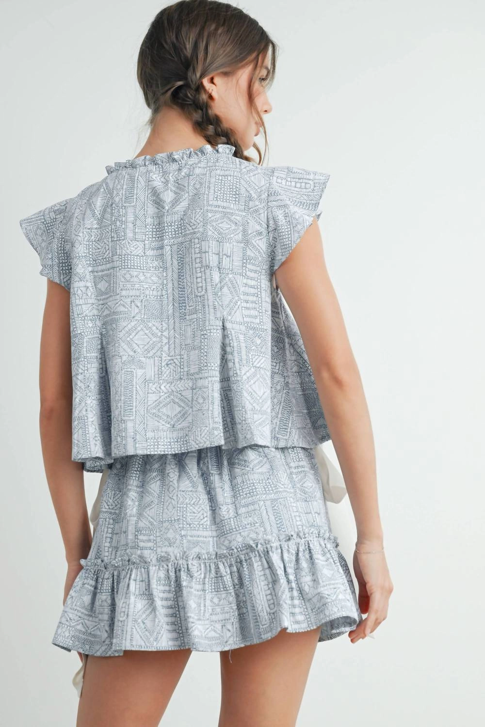 Boho Ruffle Set In Denim