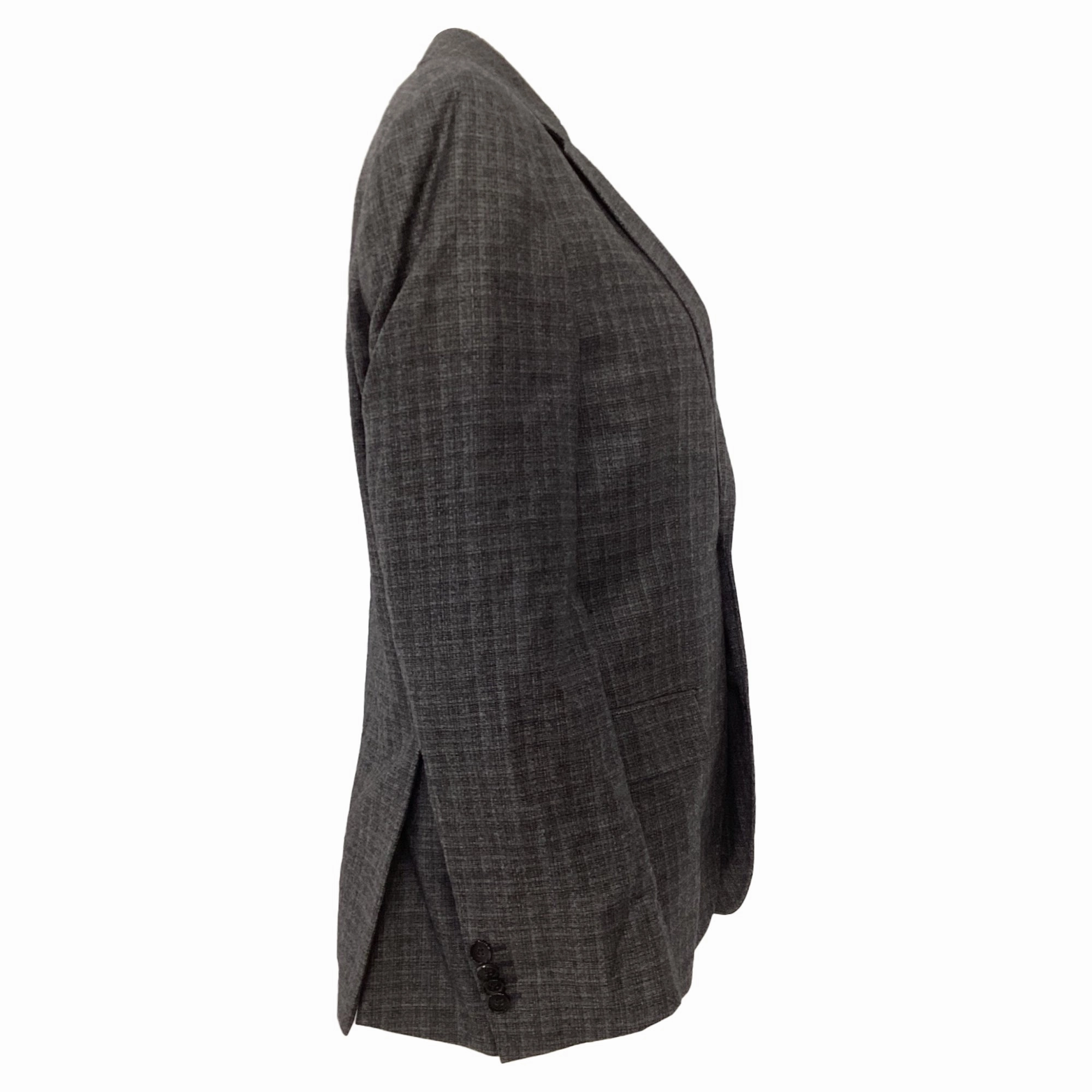 Boss by Hugo Boss Plaid Single-Breasted Blazer in Grey Wool