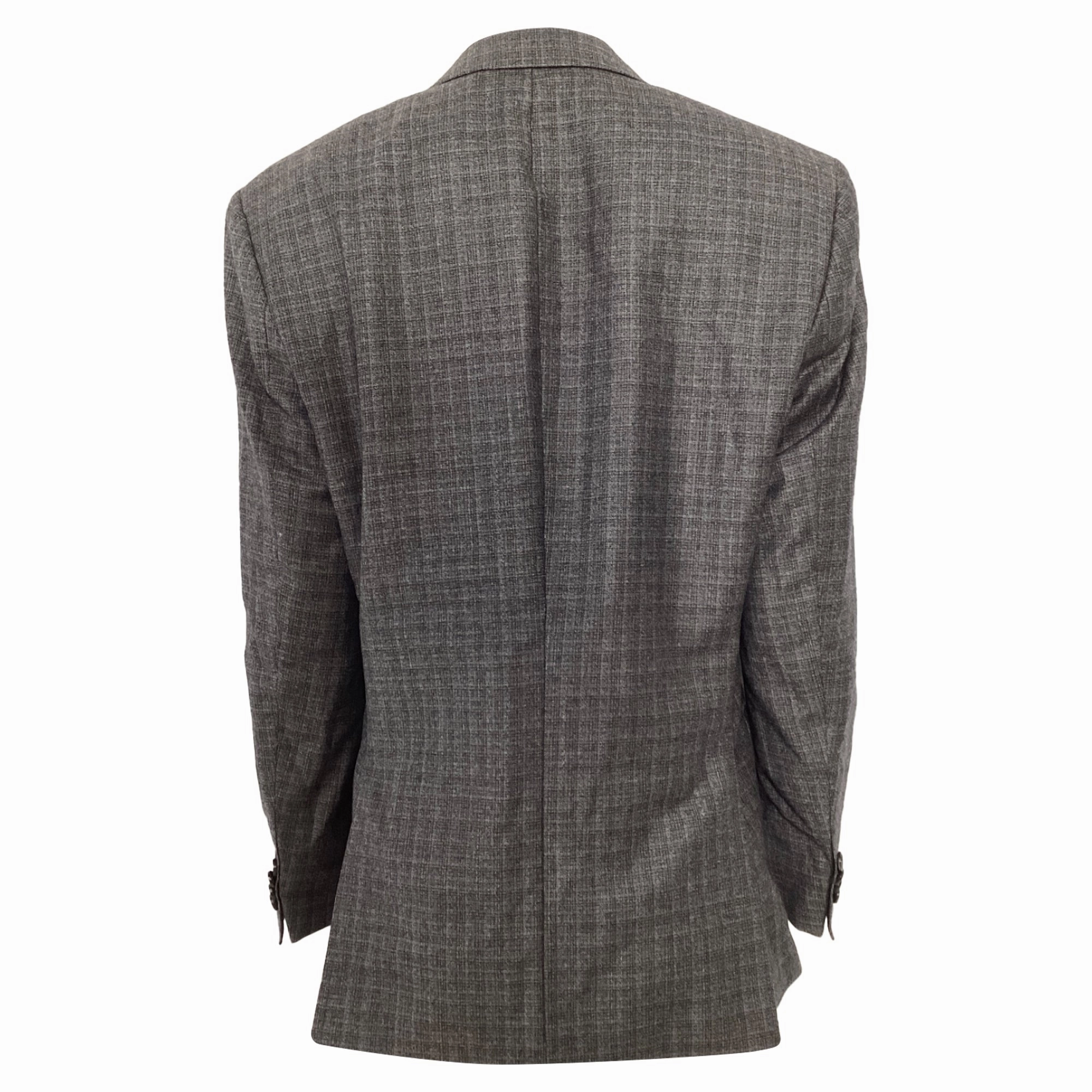 Boss by Hugo Boss Plaid Single-Breasted Blazer in Grey Wool