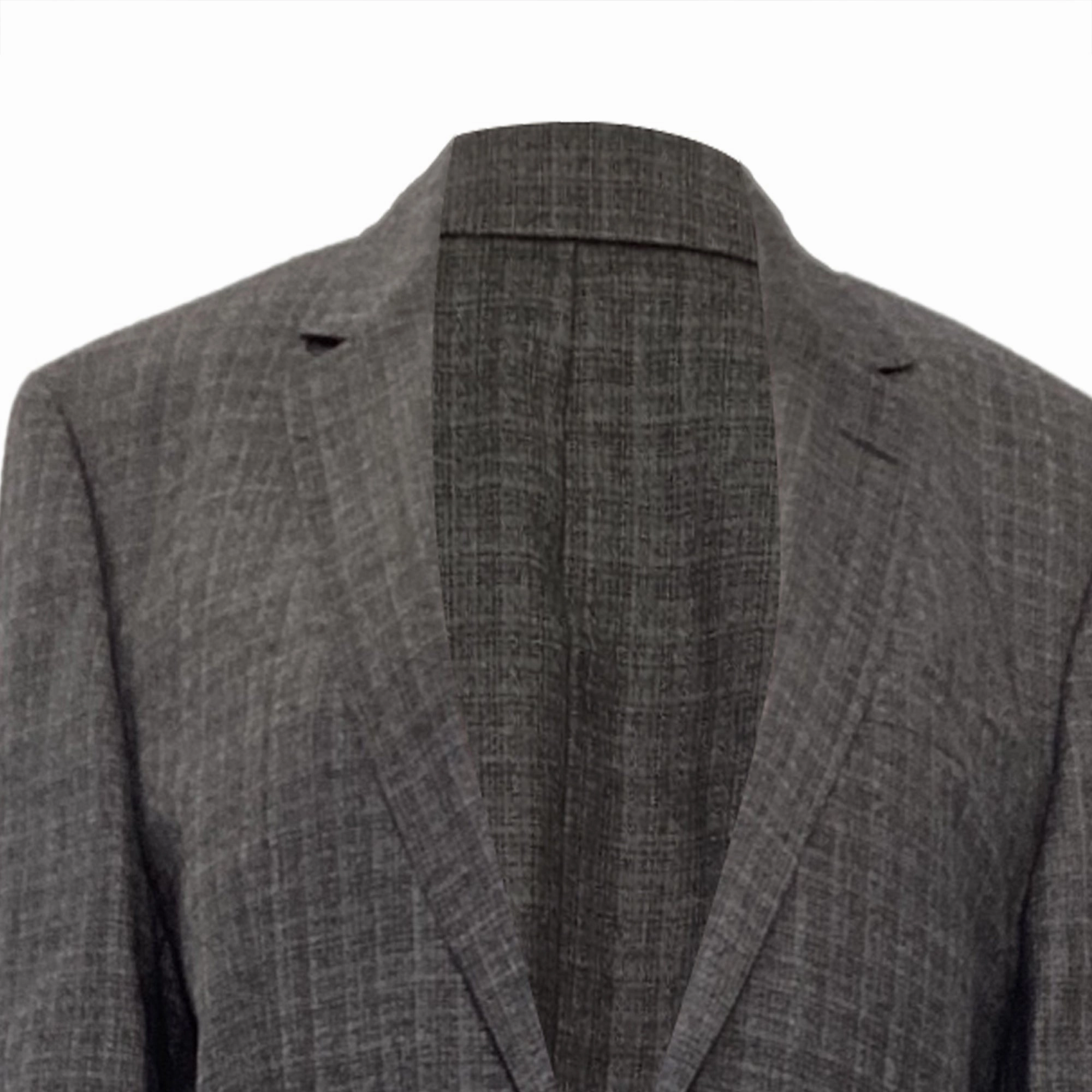 Boss by Hugo Boss Plaid Single-Breasted Blazer in Grey Wool