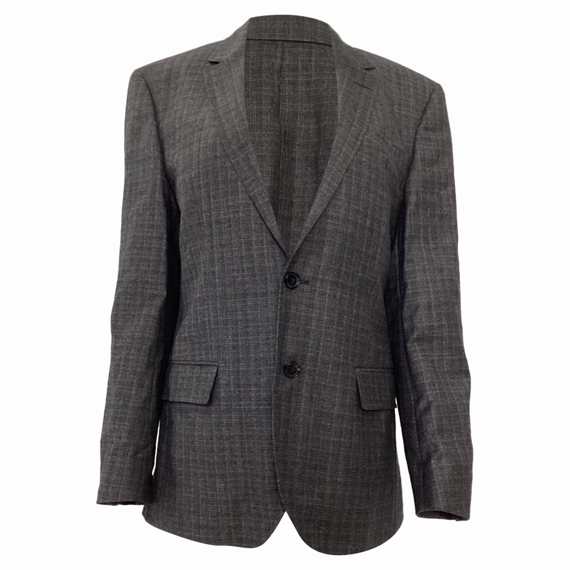 Boss by Hugo Boss Plaid Single-Breasted Blazer in Grey Wool