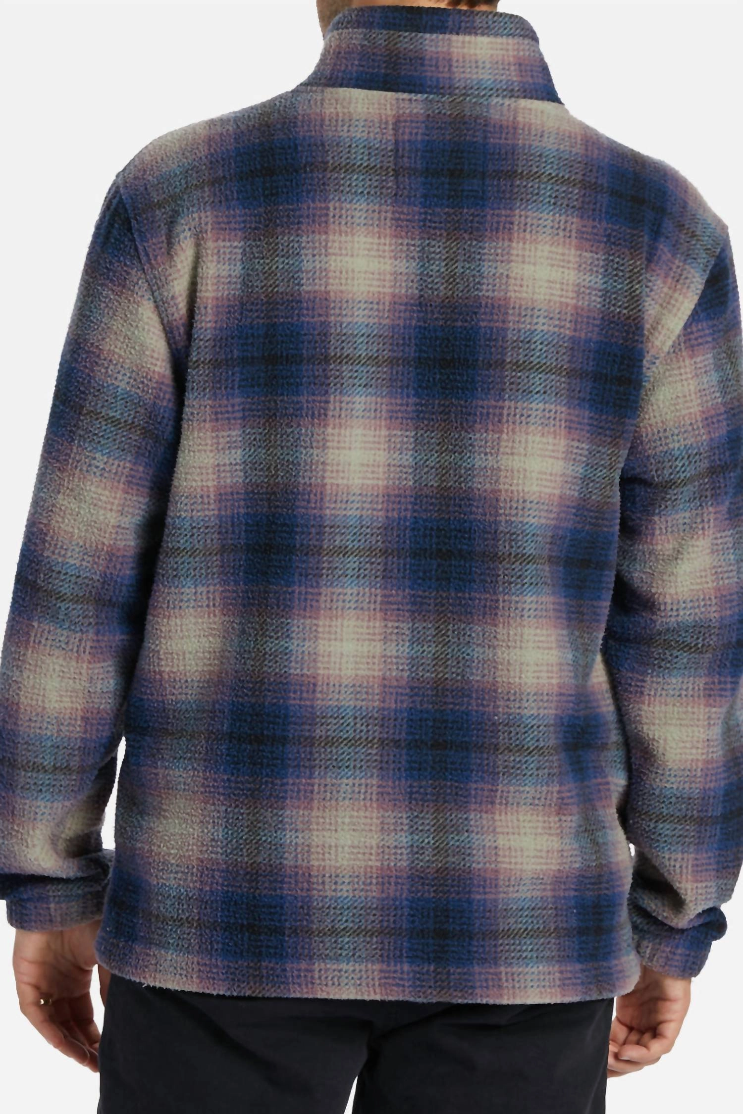 Boundary Half-Zip Mock Neck Fleece Pullover In Dark Blue