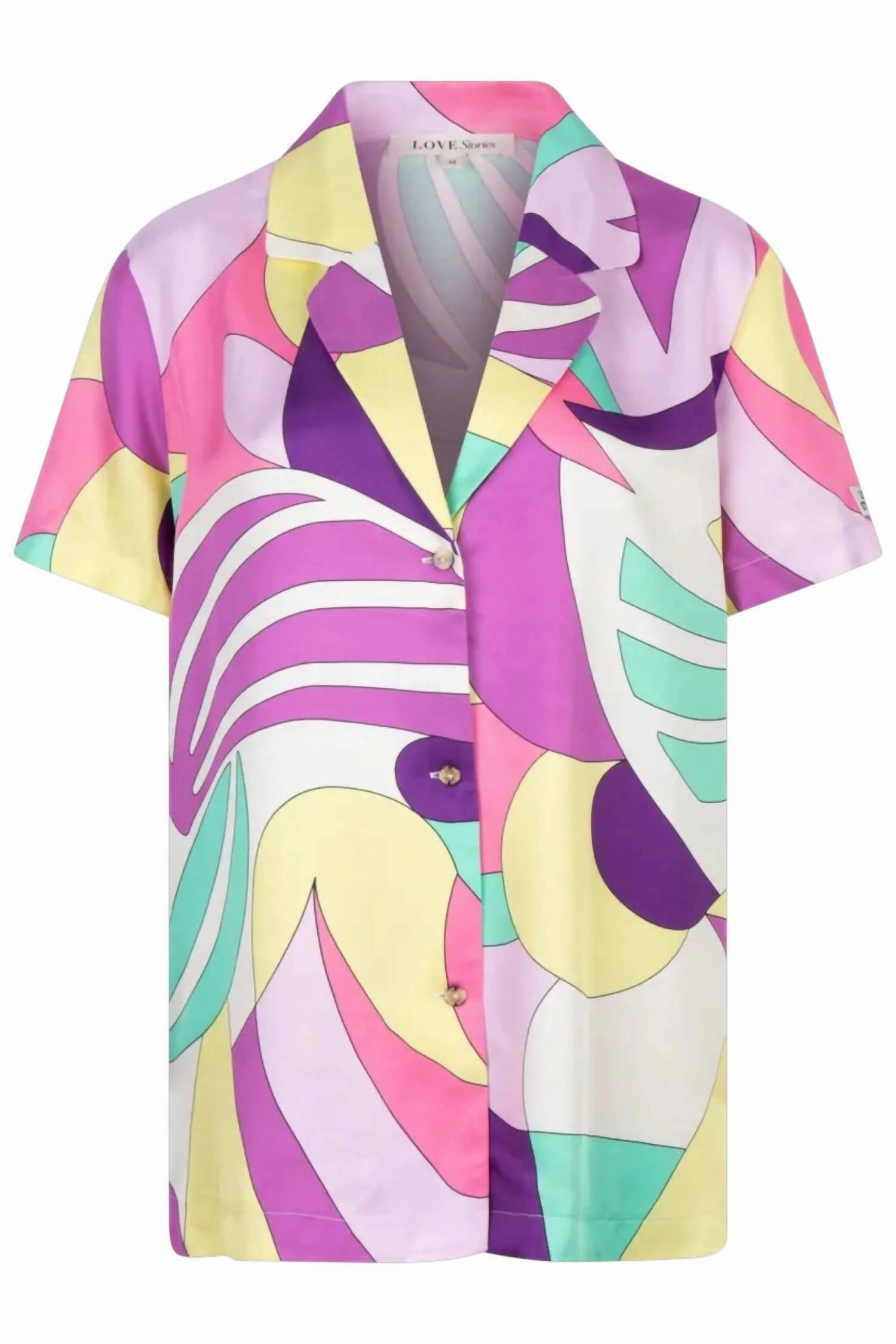 Bridget/brad Pucci Abstract Style Pj Short Set In Multi Print