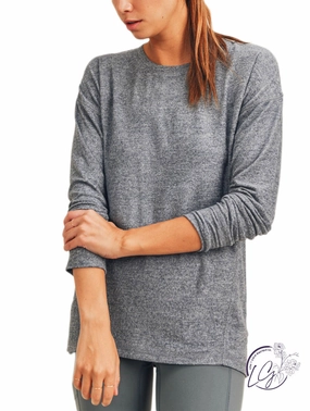 Brushed Crew Neck Long Sleeve Top affordable athletic pants for men
