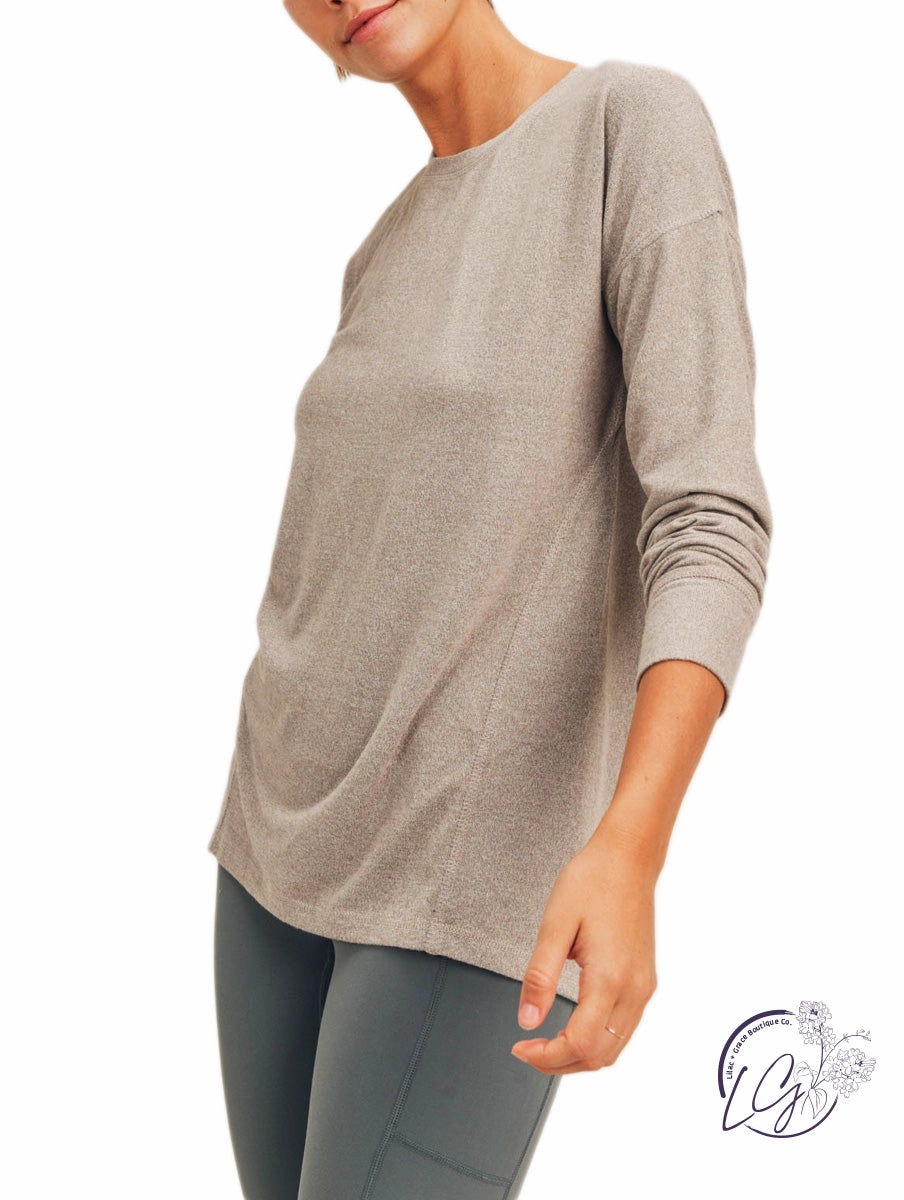 Brushed Crew Neck Long Sleeve Top