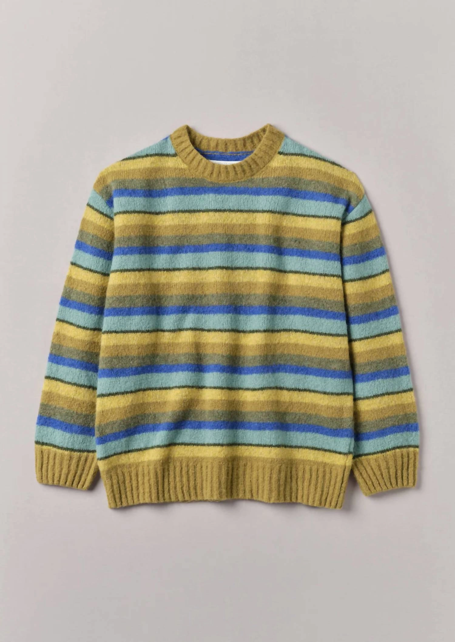 Brushed Stripe Sweater In Mustard Multi