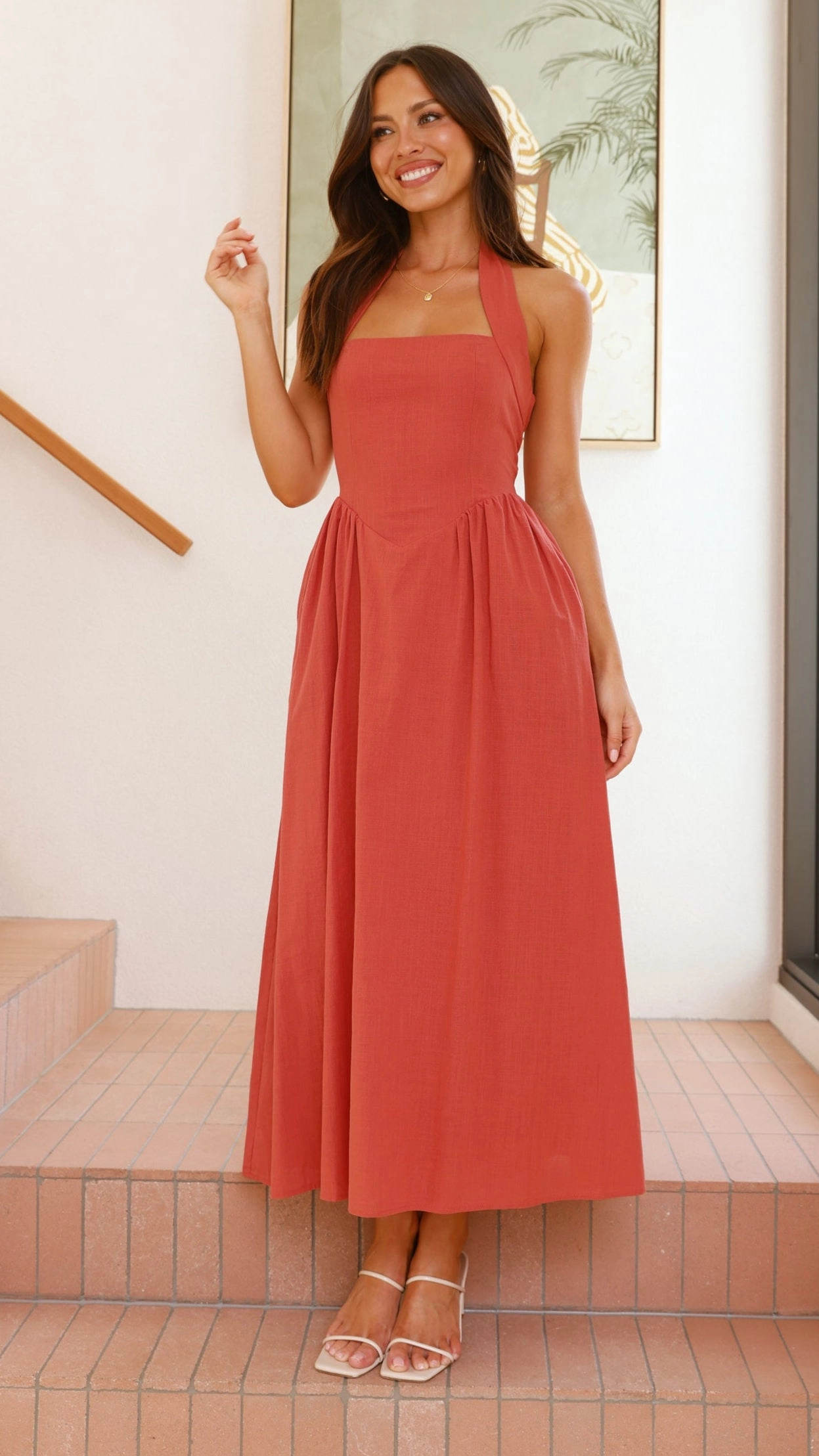 Caden Maxi Dress - Rust