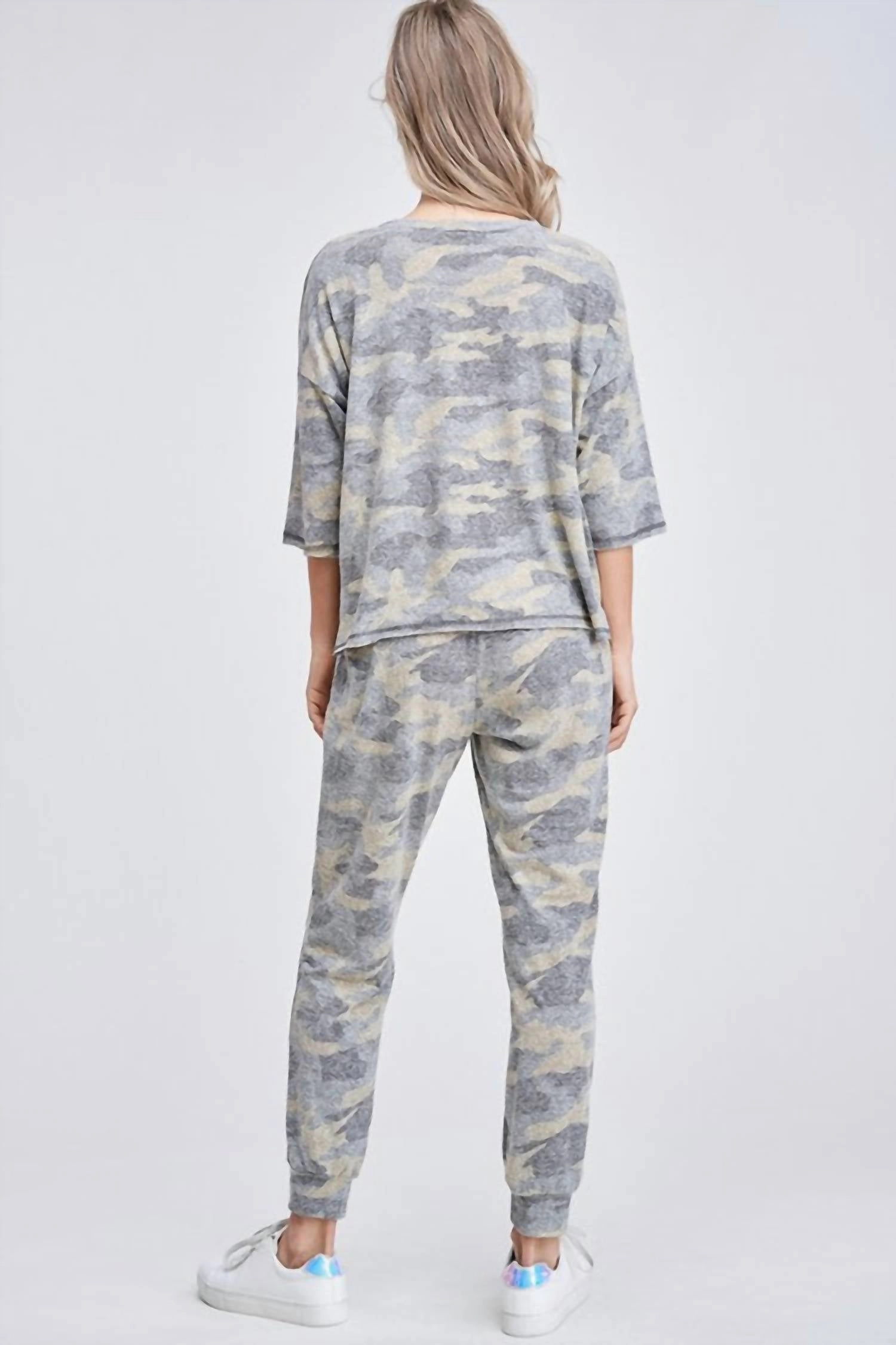 Camo Loungewear Set In Green