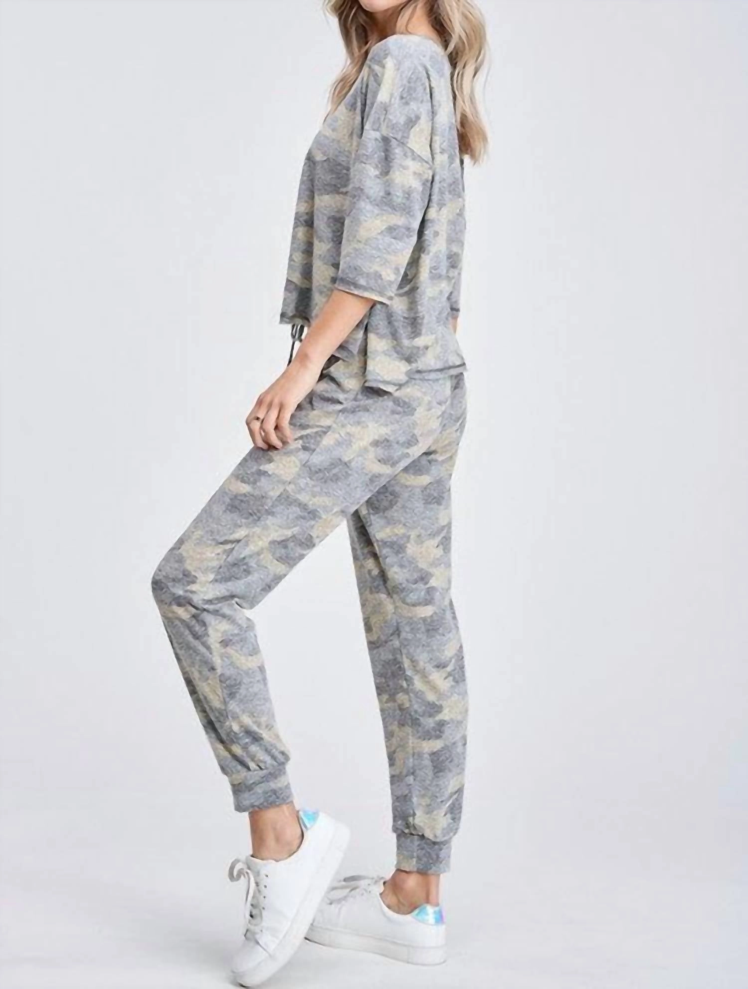 Camo Loungewear Set In Green