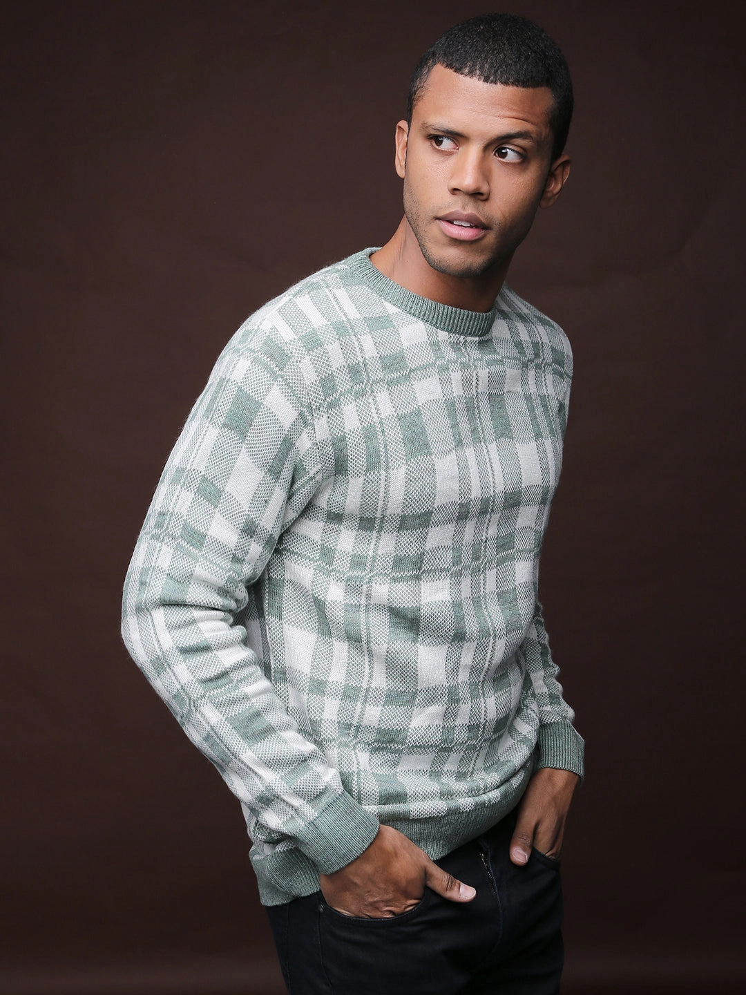 Campus Sutra Men Stylish Checks Casual Sweaters