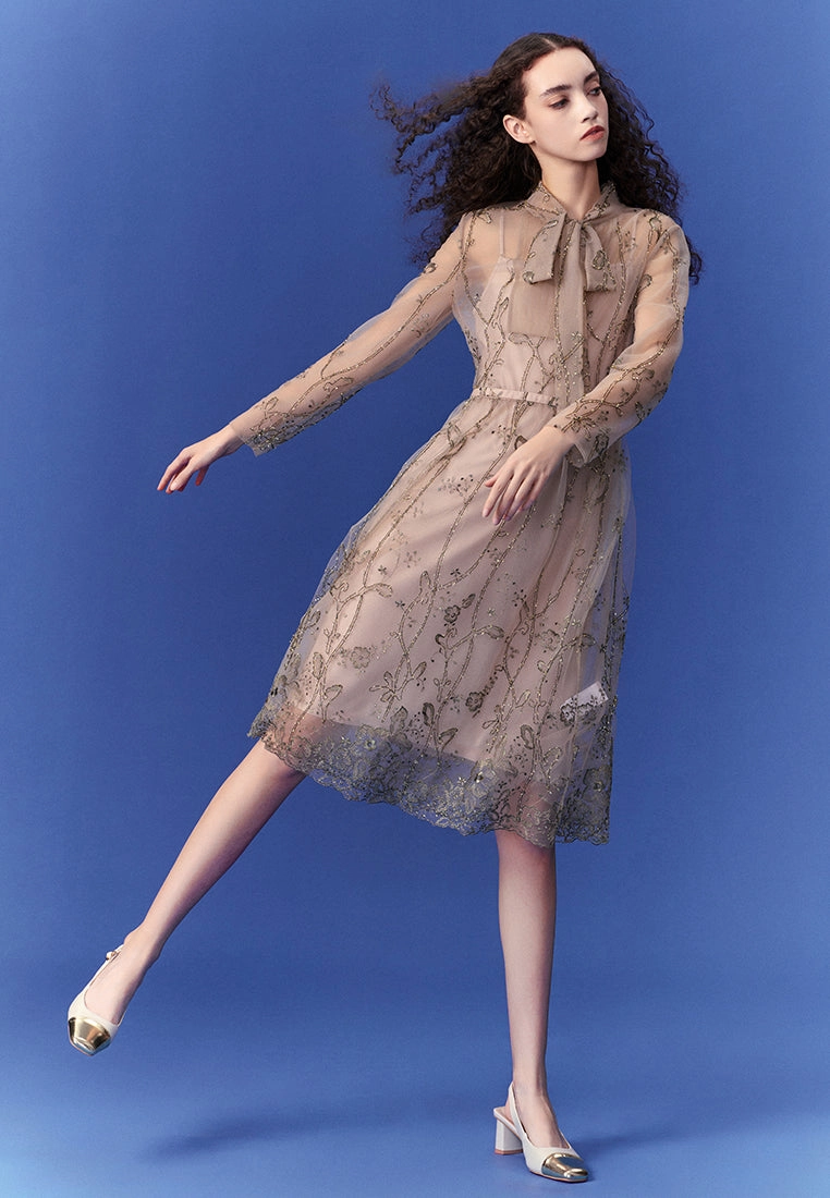 Caramel Mesh Dress