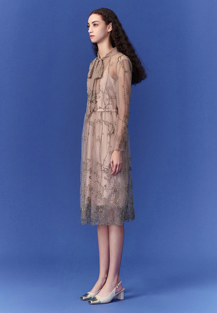 Caramel Mesh Dress