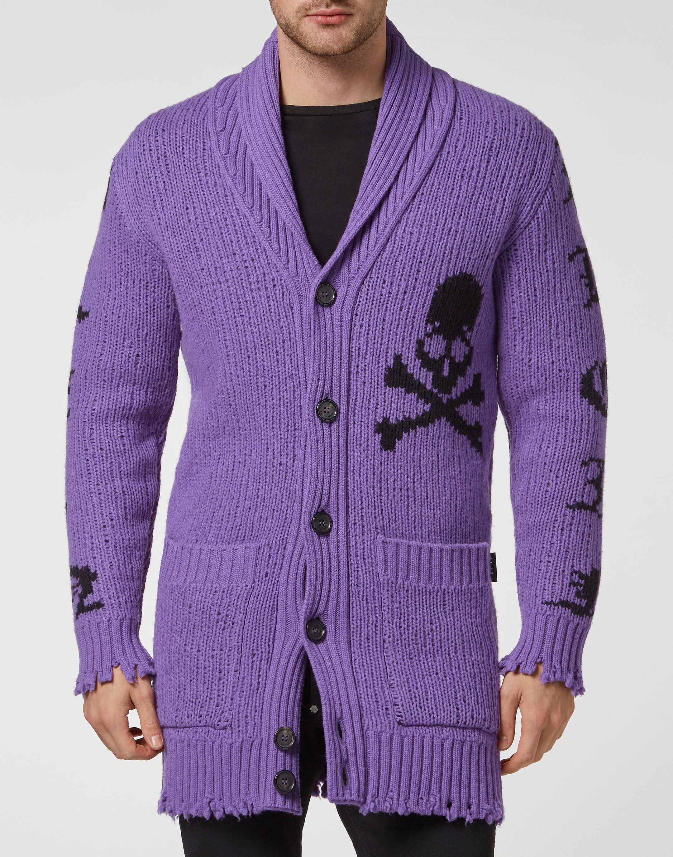 Cardigan Long Skull and Plein