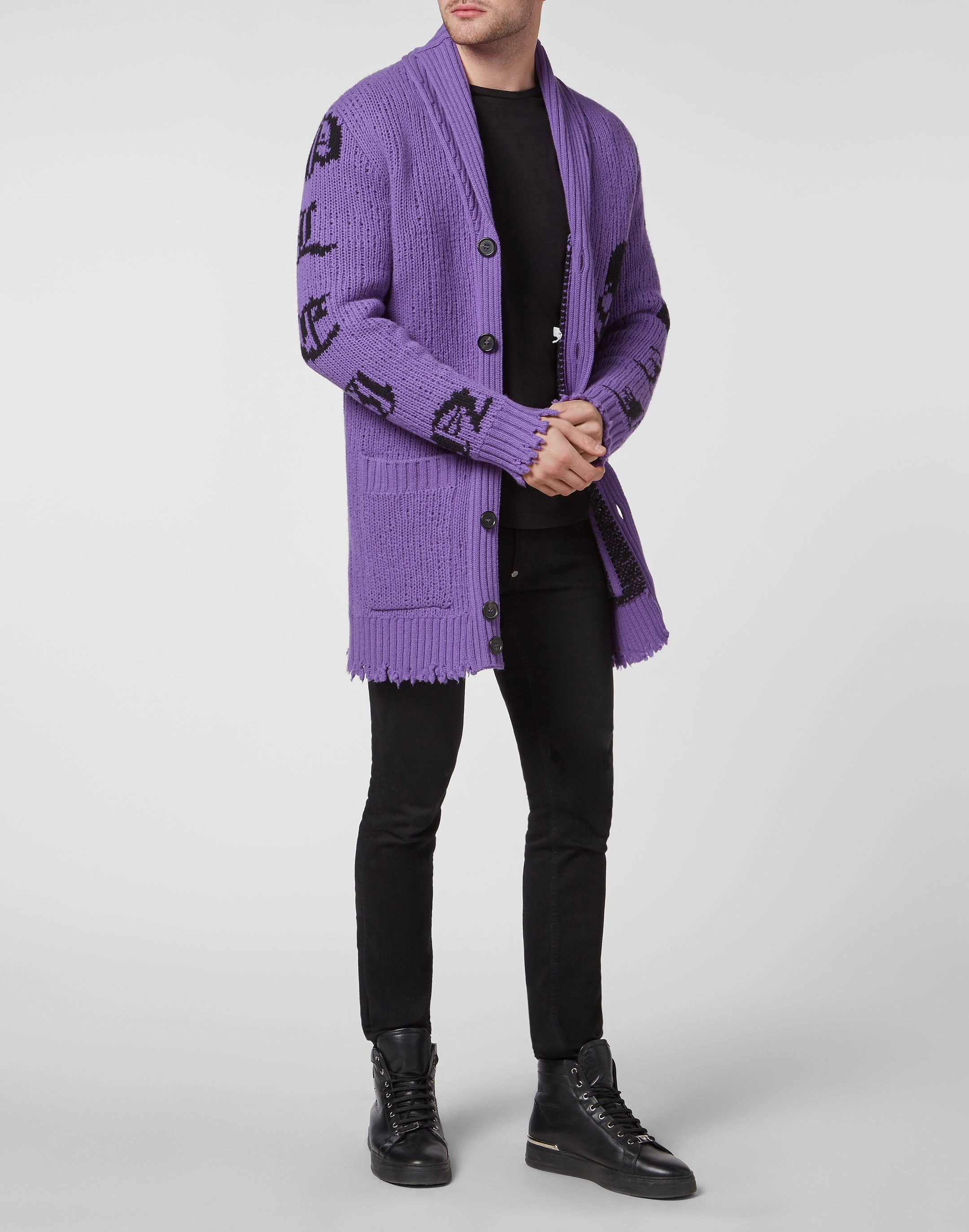 Cardigan Long Skull and Plein