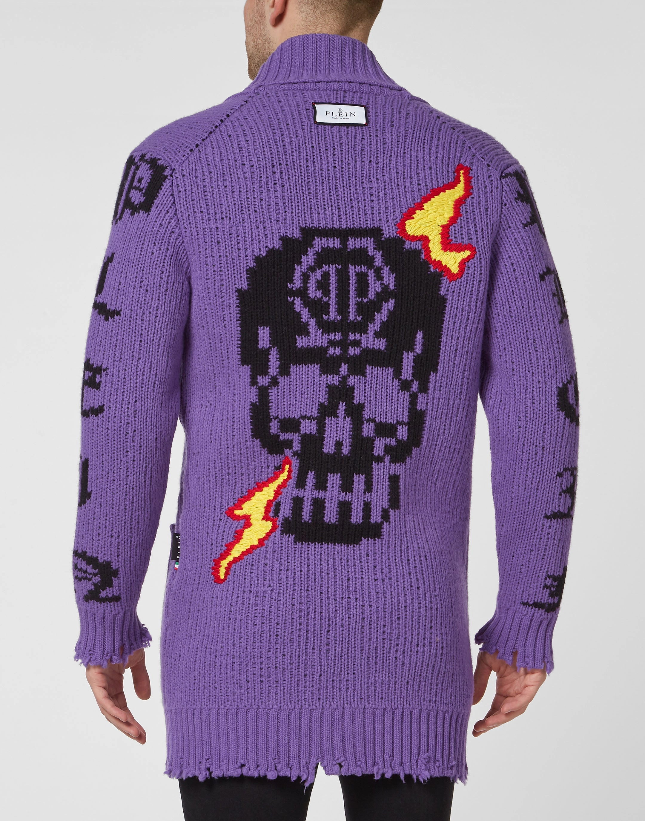 Cardigan Long Skull and Plein
