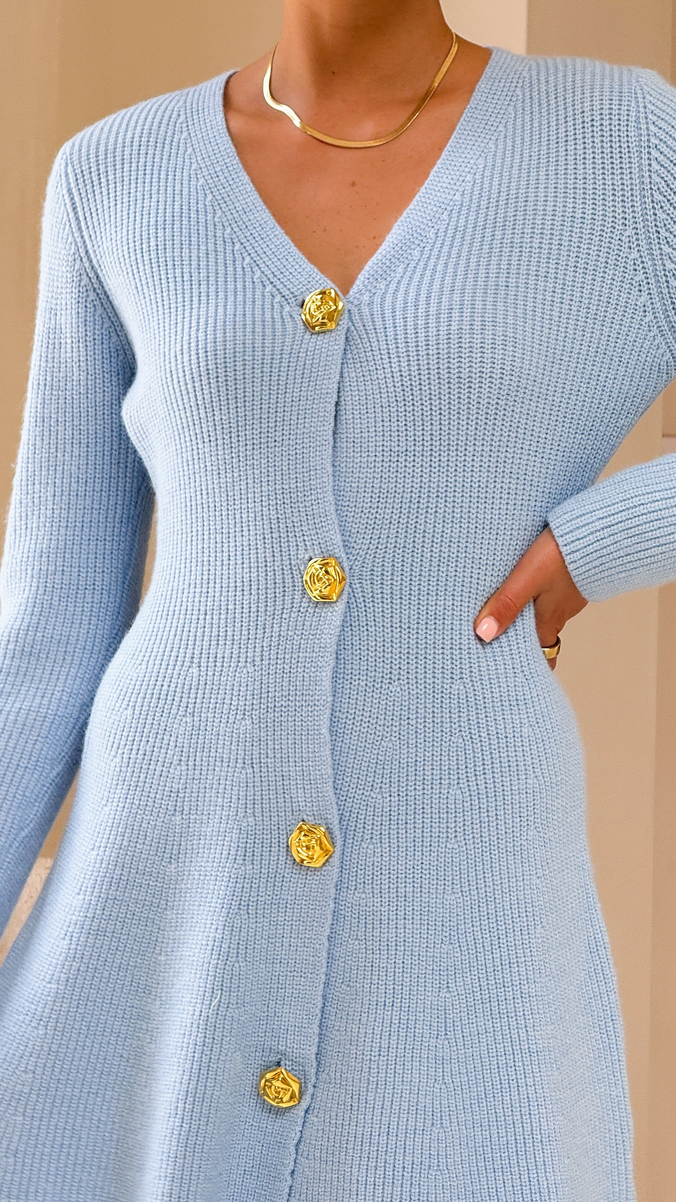 Catarina Long Sleeve Mini Dress - Blue