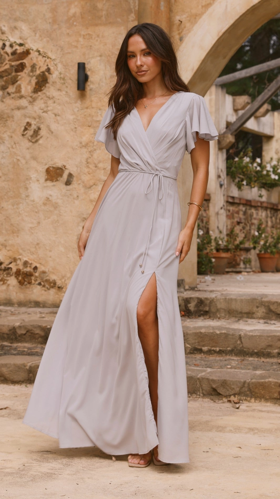 Charlize Maxi Dress - Light Grey