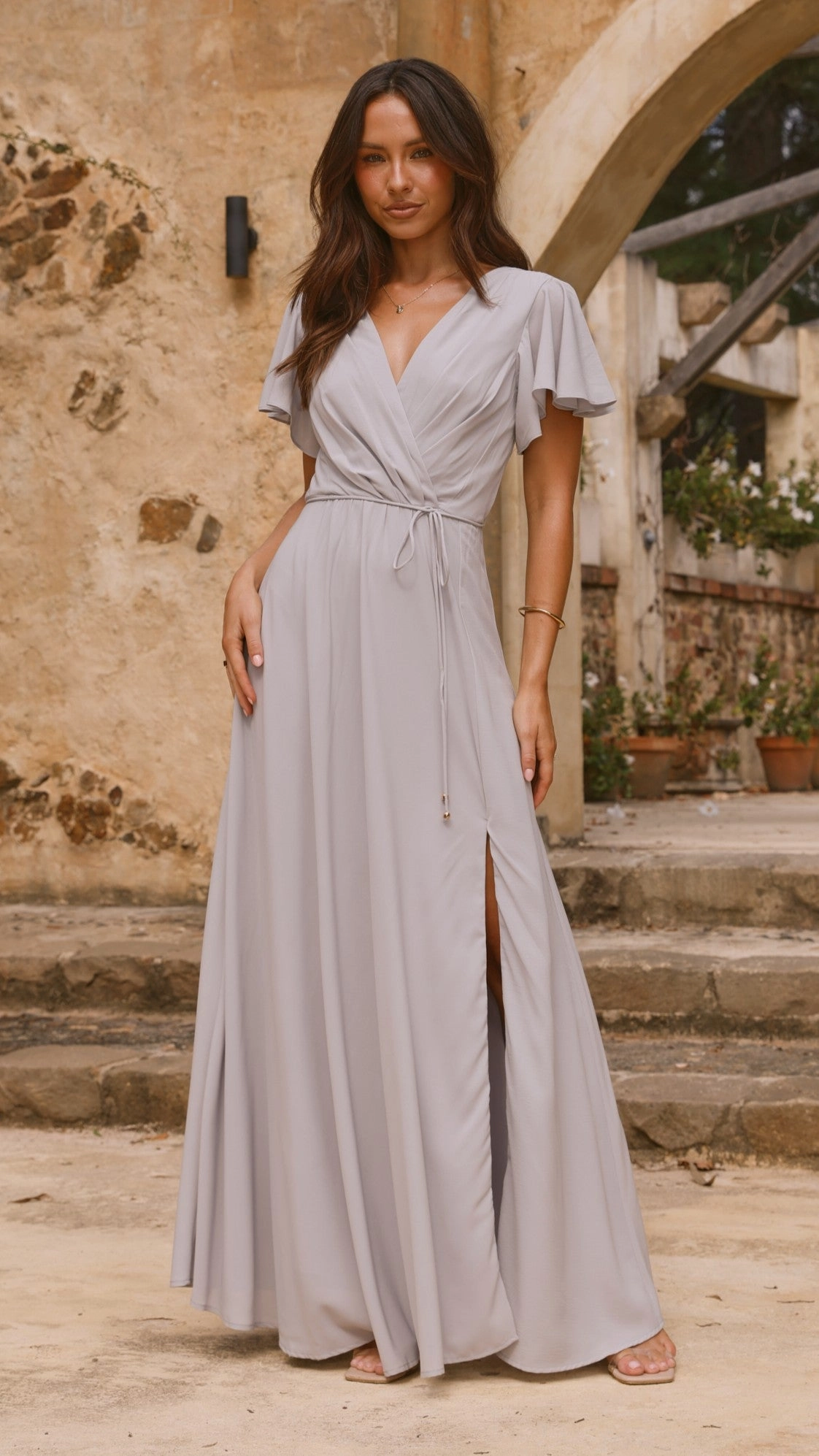 Charlize Maxi Dress - Light Grey