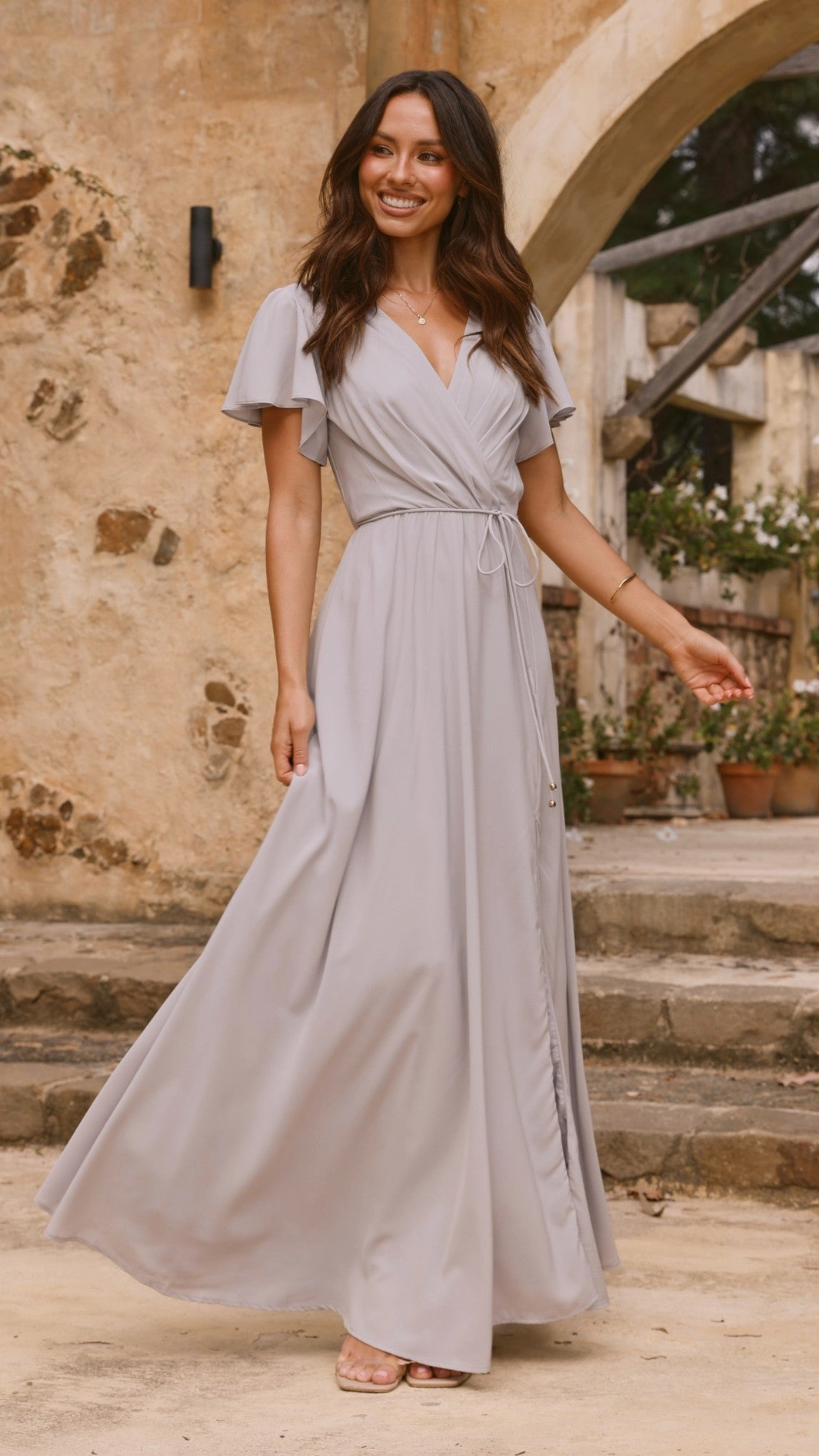Charlize Maxi Dress - Light Grey