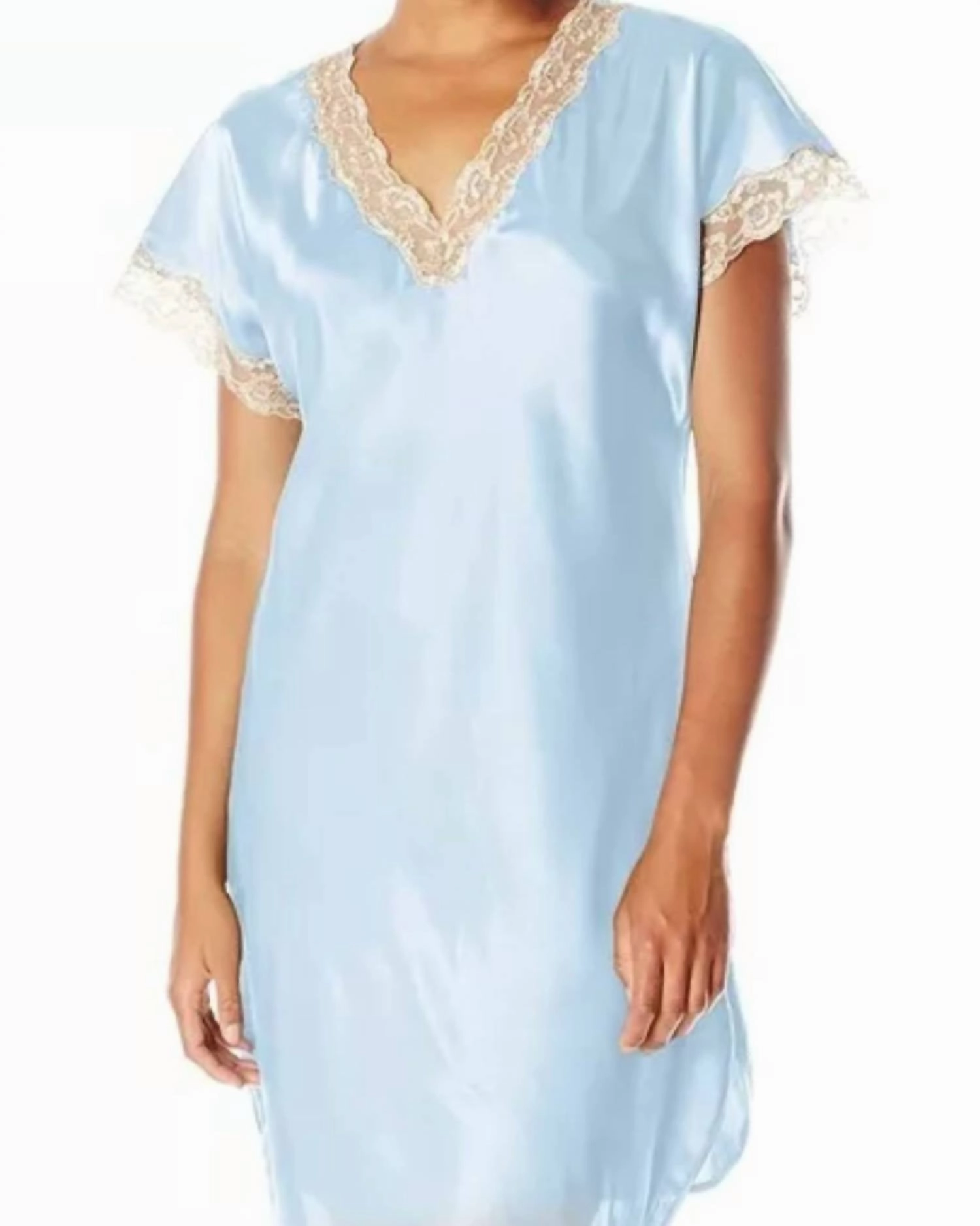 Charming Charmeuse Sleep Gown - Plus In Sky Blue
