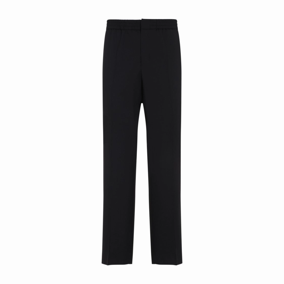 Classic Elasticated Waist Black Virgin Wool Pants