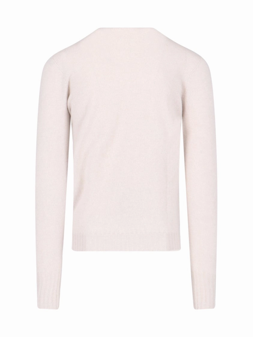 Classic Sweater In Cream Cashmere Crew Neck