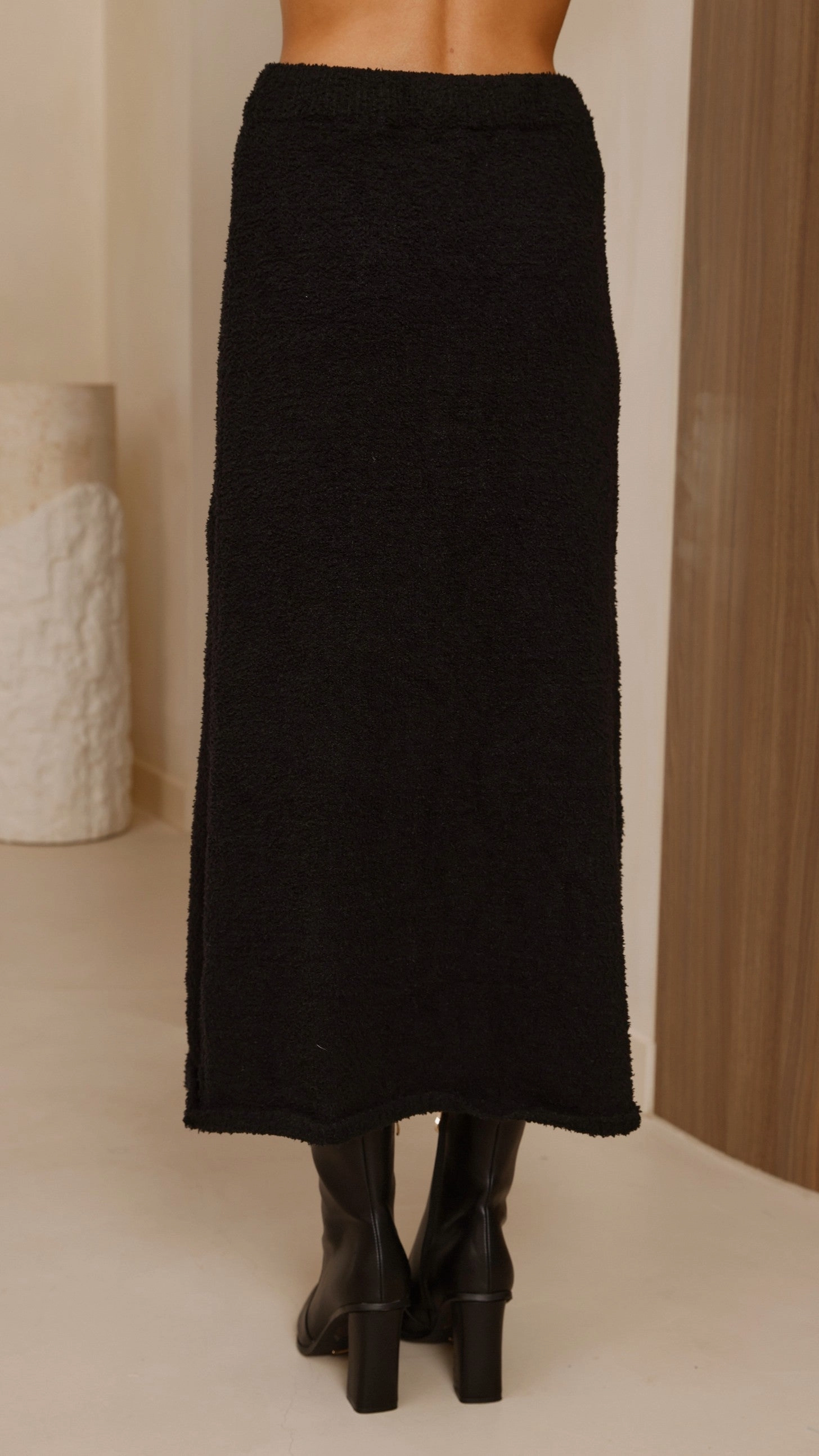 Cohen Knit Midi Skirt - Black