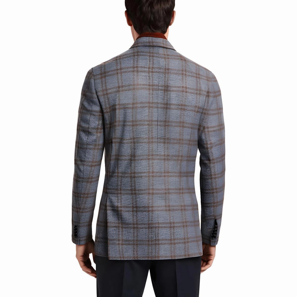 Conrad Mens Plaid Knit Two-Button Blazer