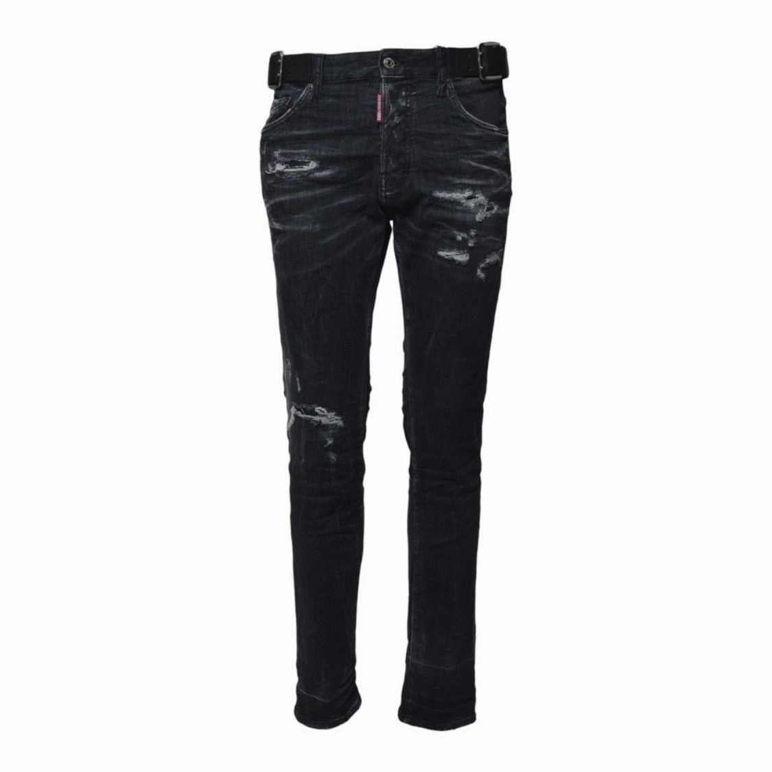 Cool Guy Jeans In Black Denim With Buckles