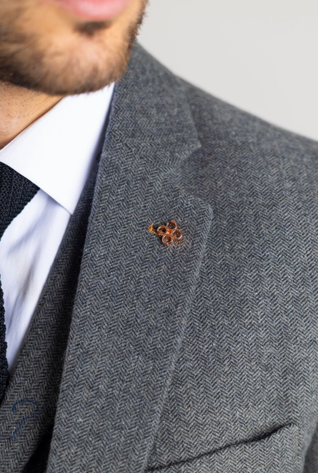 Cosmo 3 Piece Herringbone Tweed Suit