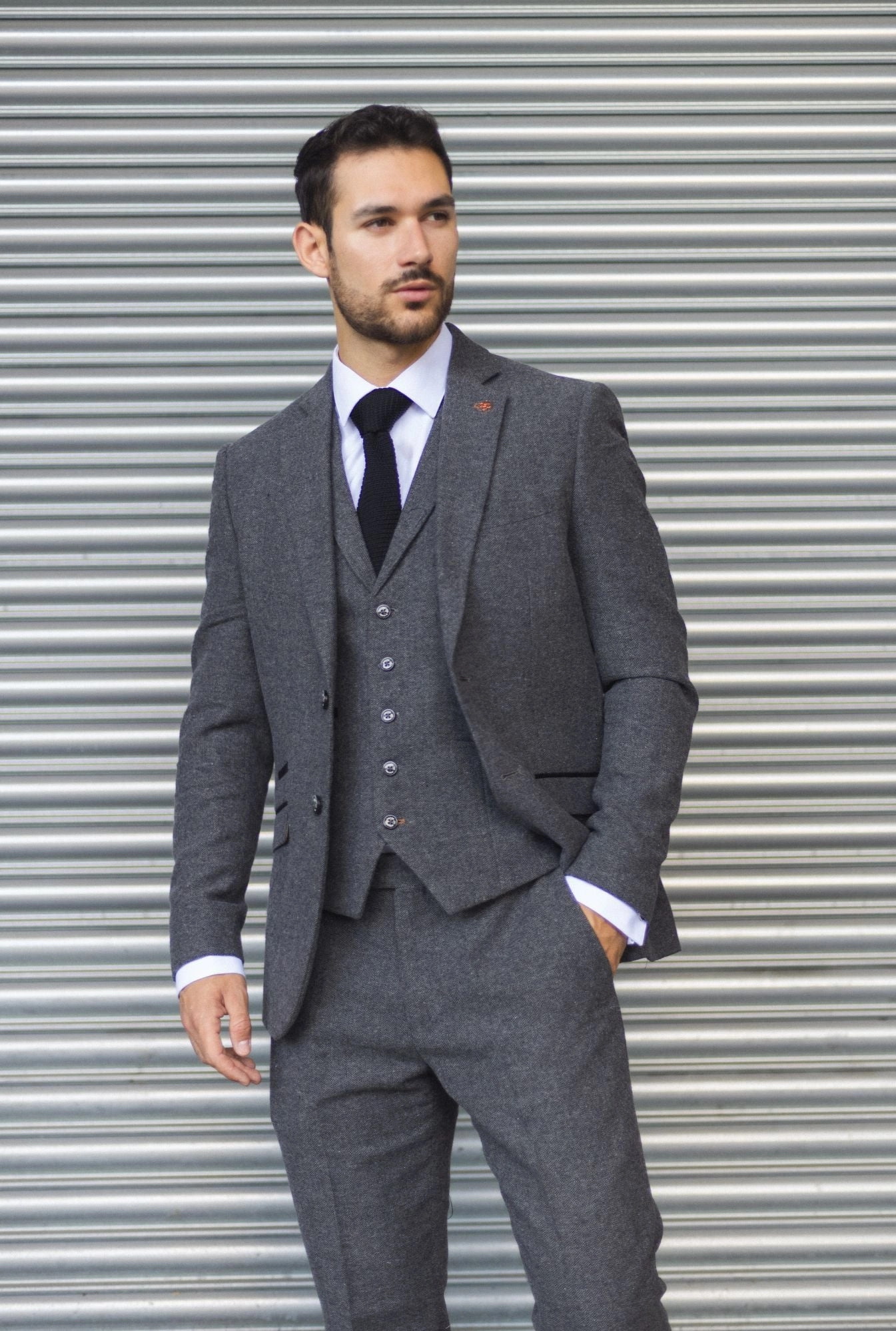 Cosmo 3 Piece Herringbone Tweed Suit