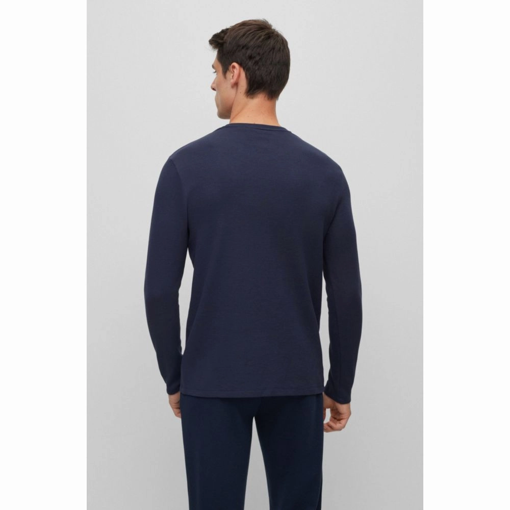 Cotton-blend pajama T-shirt with embroidered logo