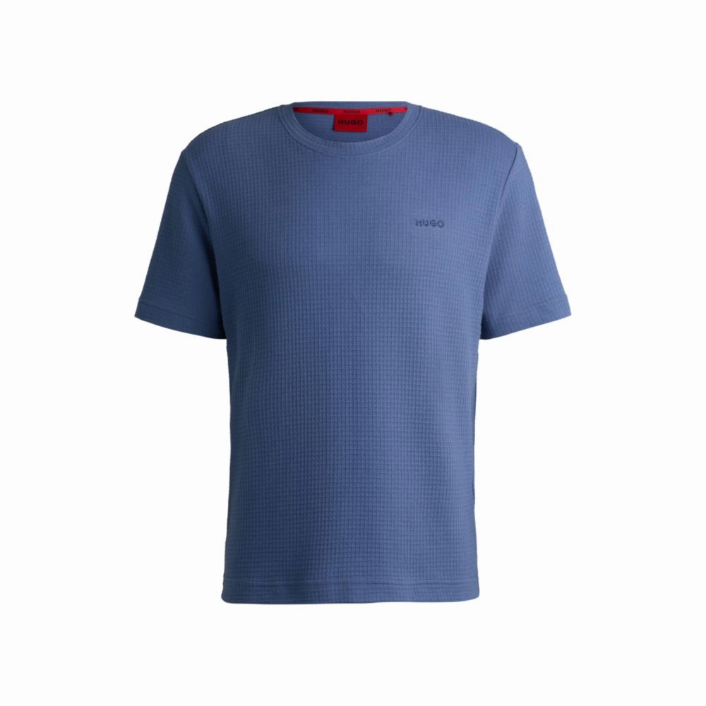 Cotton-blend pyjama T-shirt with embroidered logo