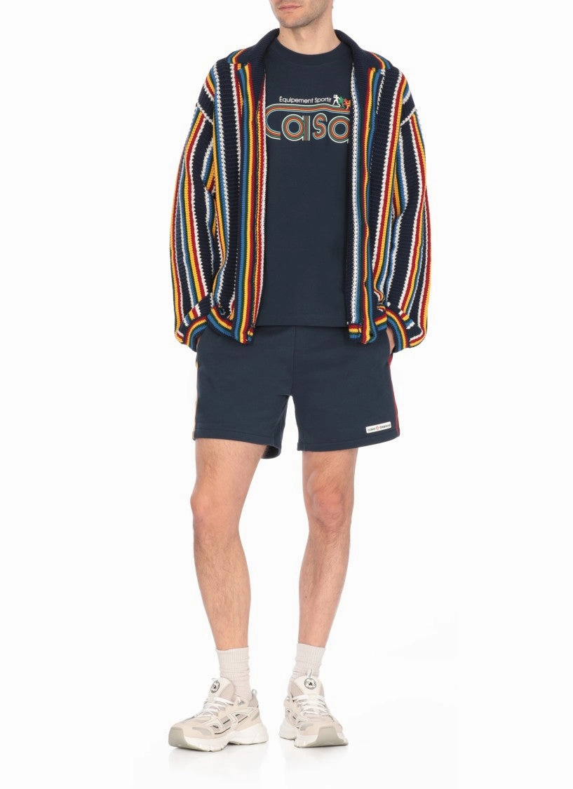 Cotton Cardigan With Contrasting Logo