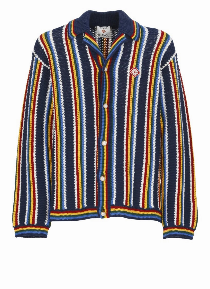 Cotton Cardigan With Contrasting Logo