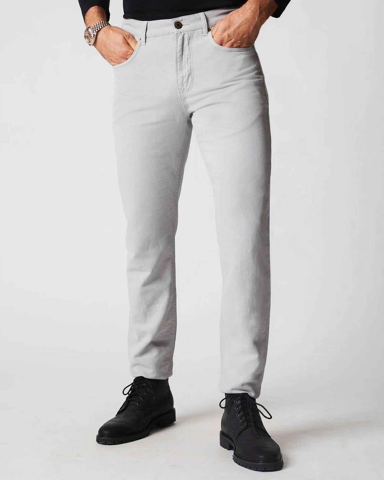 Cotton Linen 5 Pocket Pant In Quarry