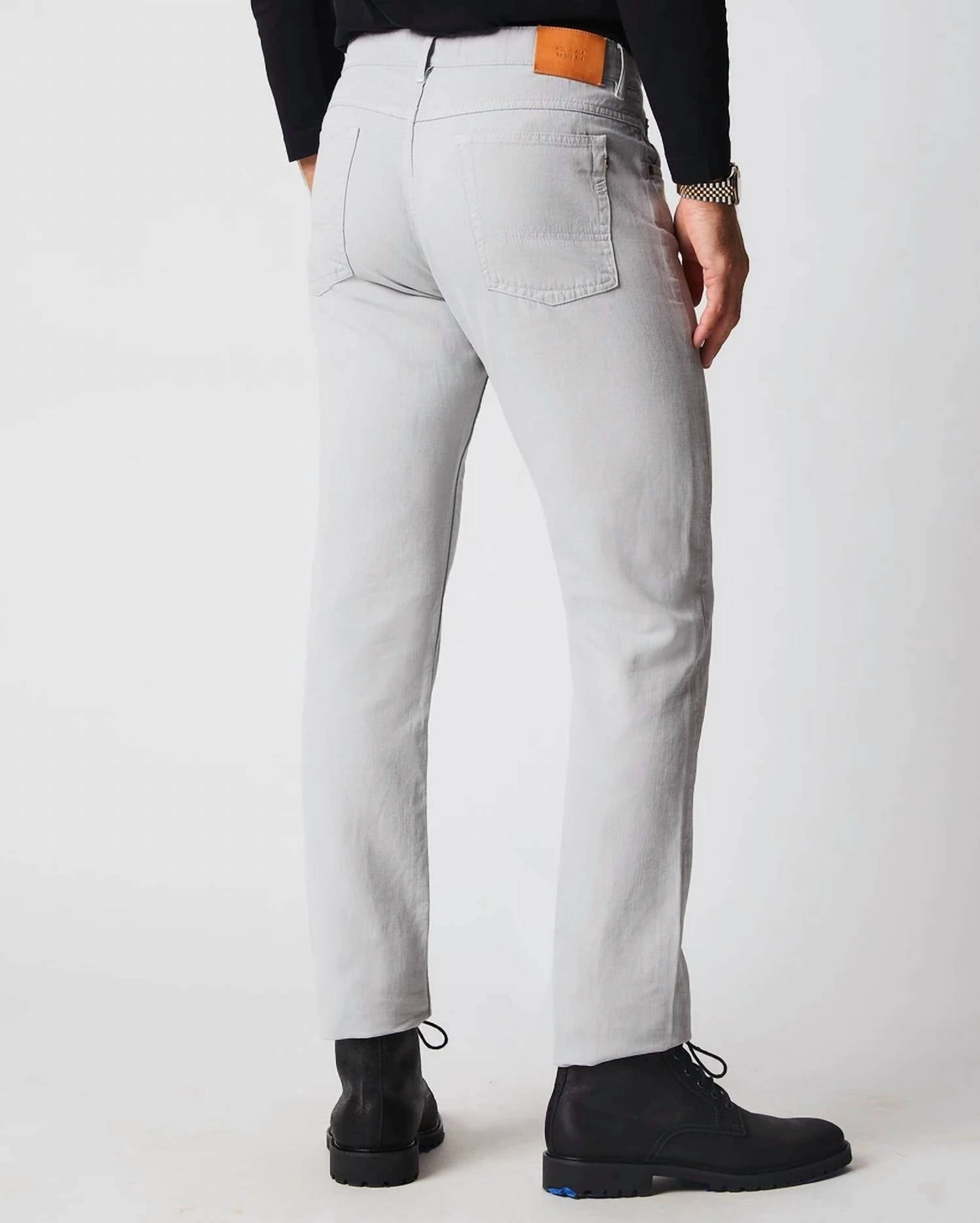 Cotton Linen 5 Pocket Pant In Quarry