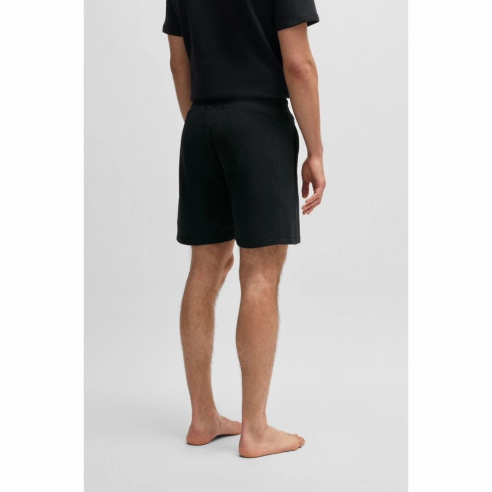 Cotton-terry shorts with outline logo embroidery
