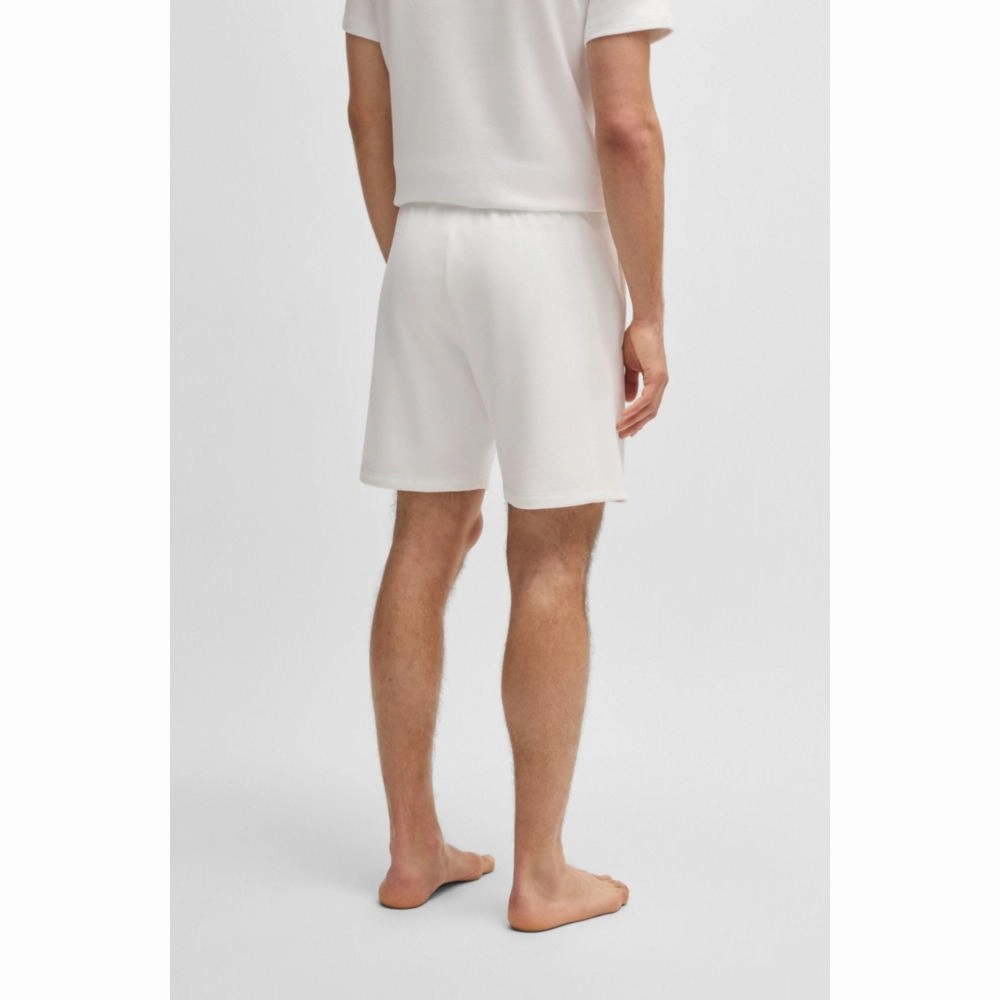 Cotton-terry shorts with outline logo embroidery