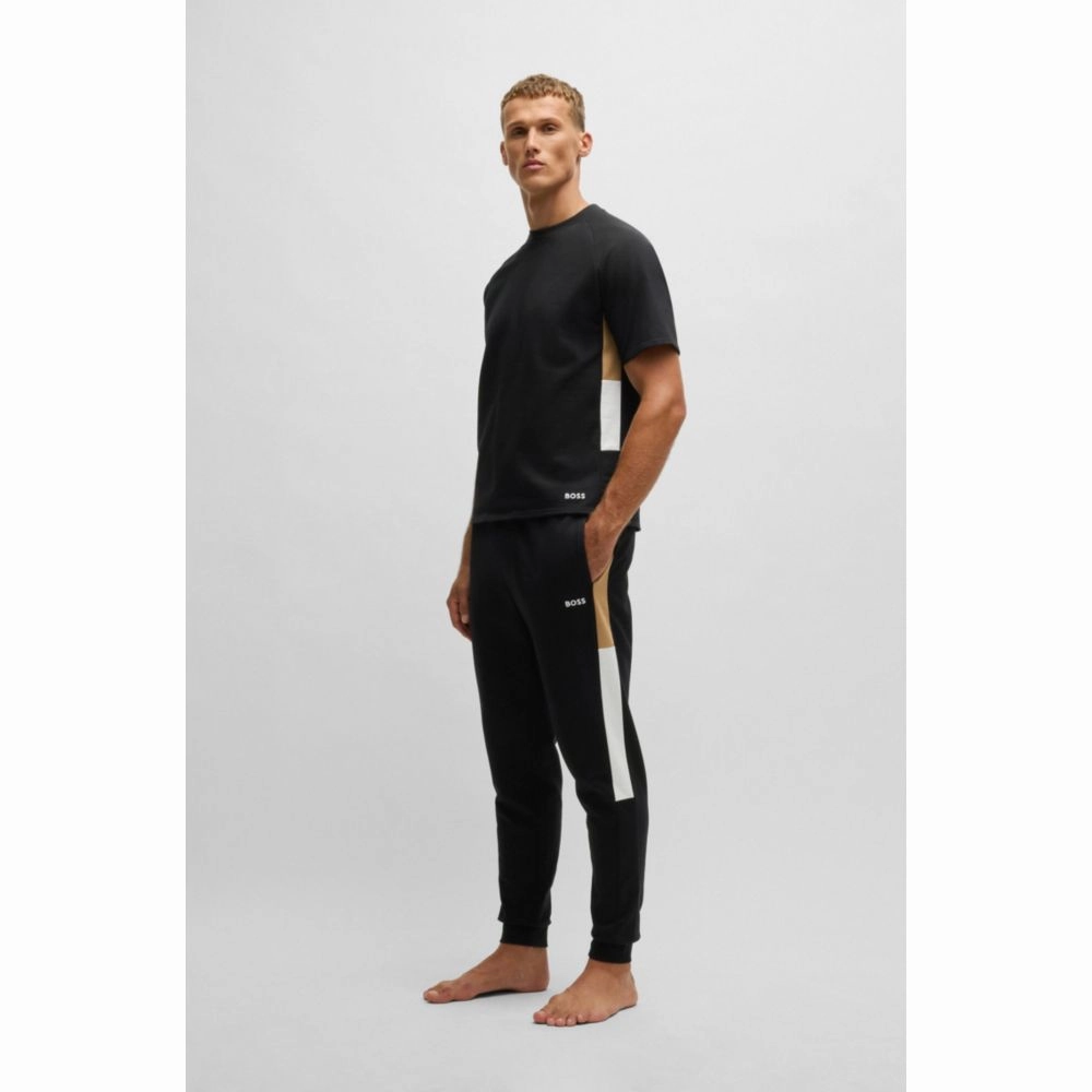 Cotton-terry T-shirt with contrast side panels